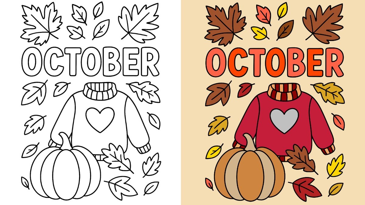 October Coloring Pages 30 Free PDF Printables For All Ages