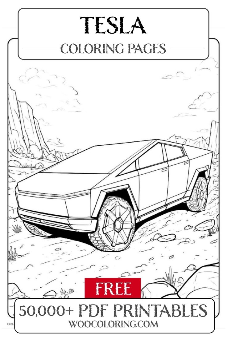 cybertruck coloring page cybertruck coloring page