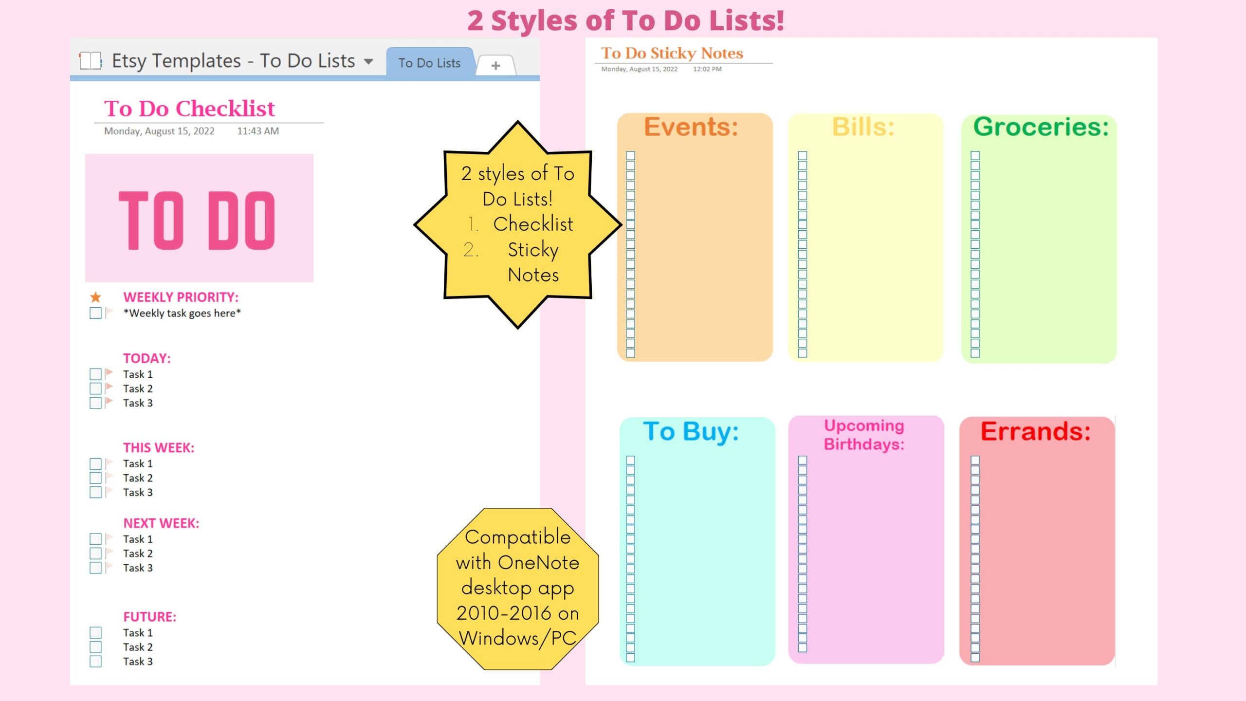 create to do list in onenote