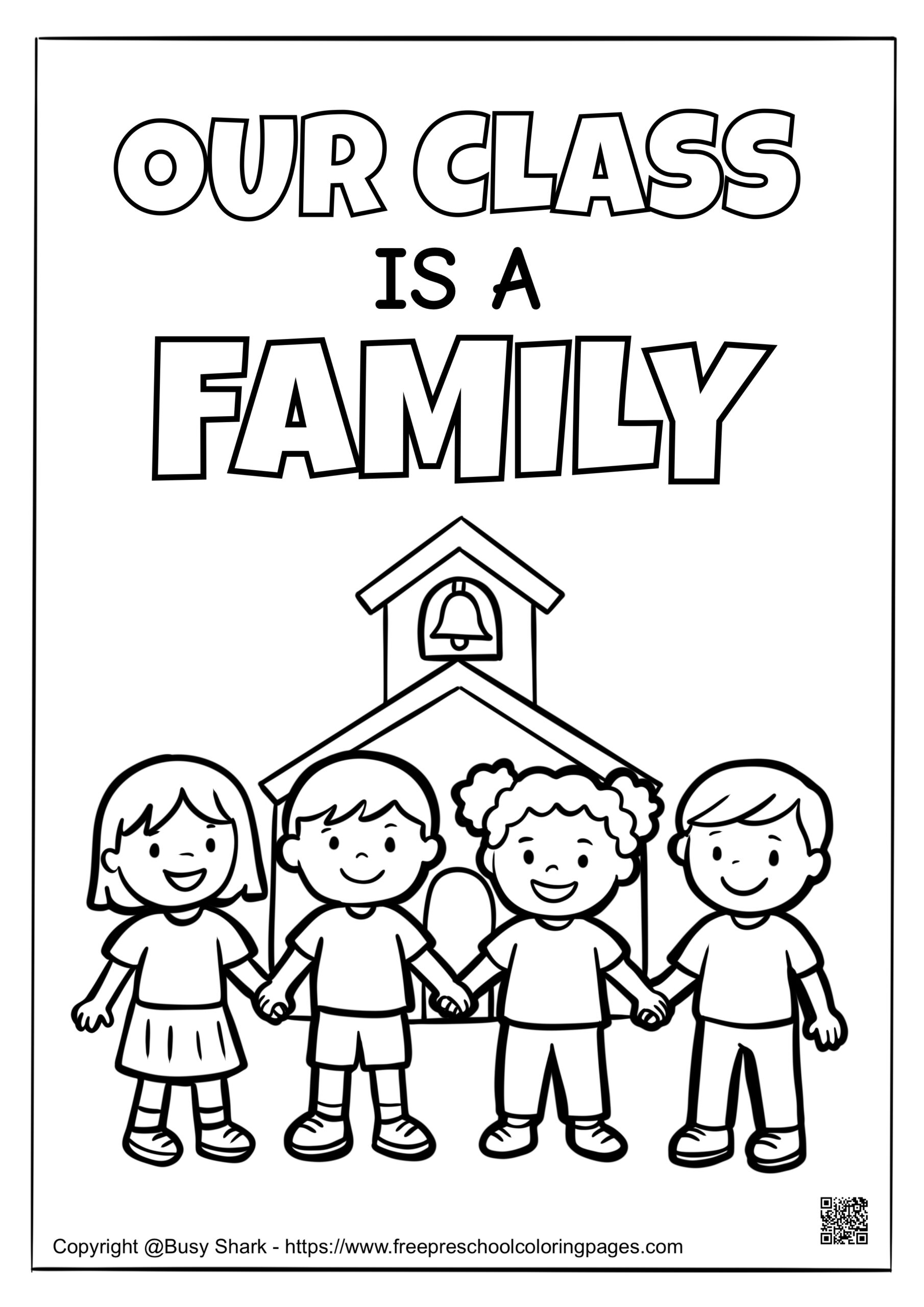 Our Class Is A Family Coloring Page