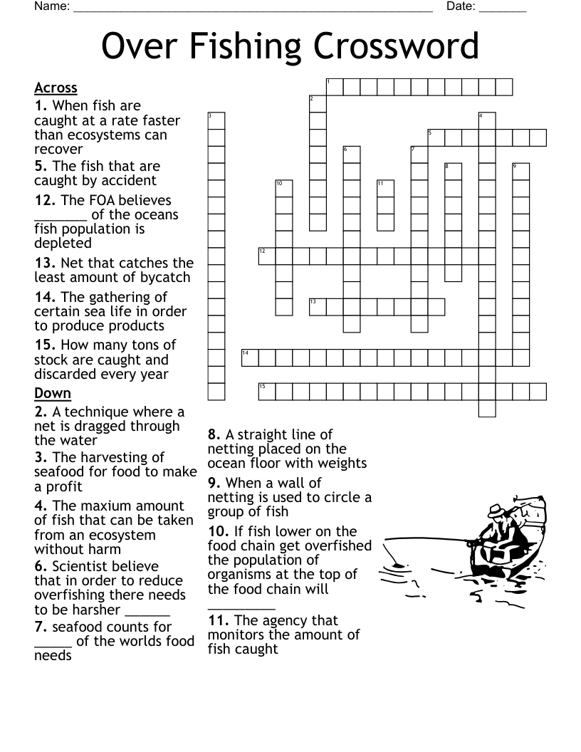 Over Fishing Crossword WordMint