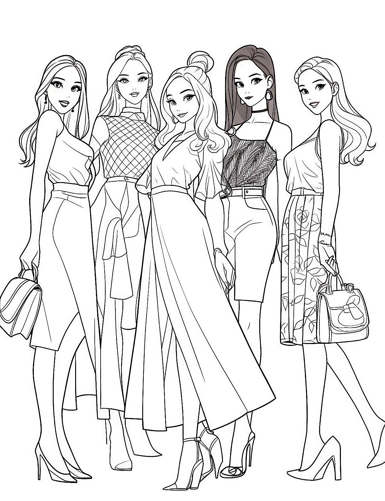 Pages Printable Barbie Painting Drawing Barbie Fashion Coloring Pages Barbie Fashion Coloring