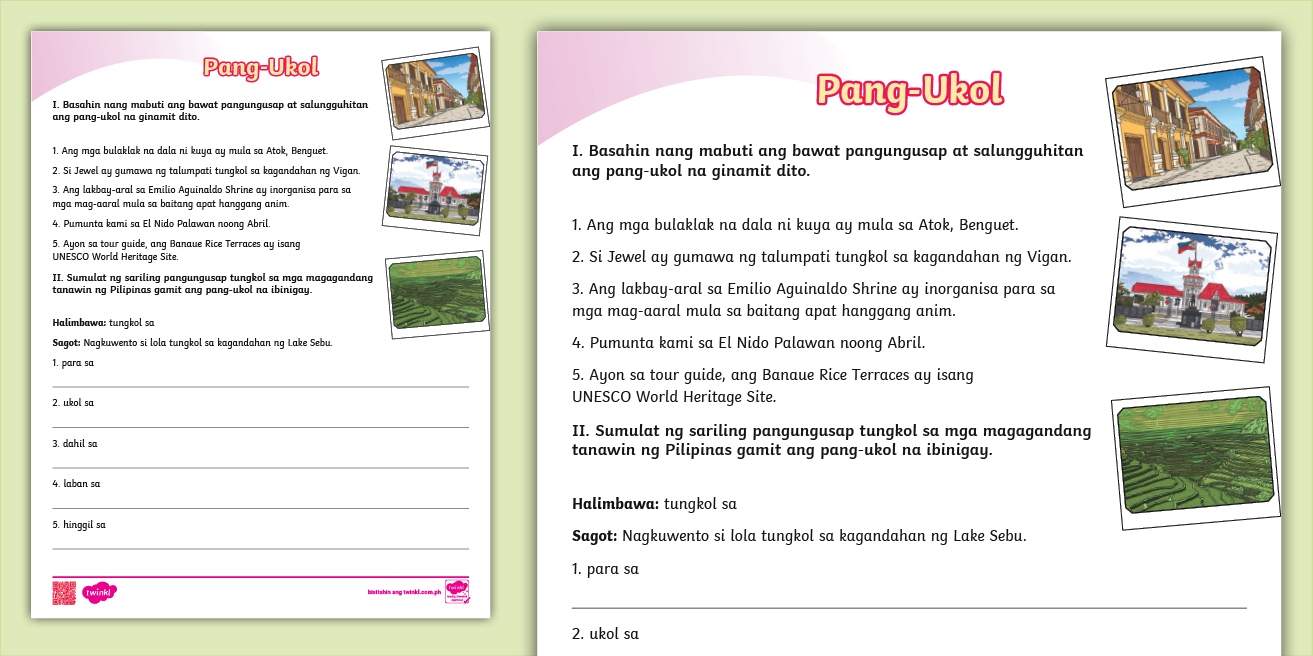 Pang Ukol Worksheet
