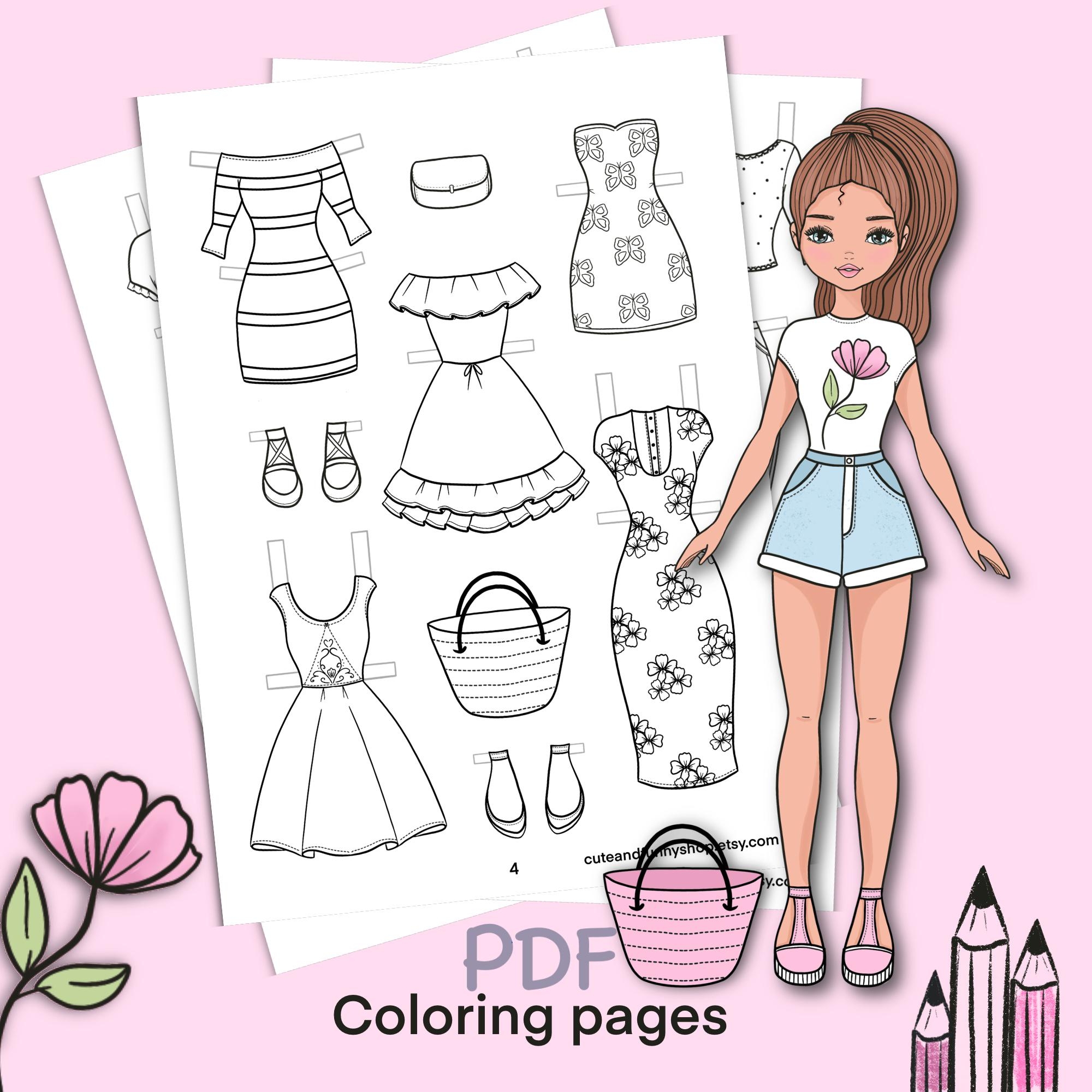 coloring pages paper dolls
