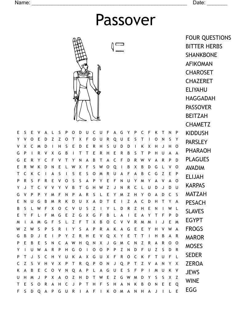 Passover Crossword WordMint Passover Crossword WordMint