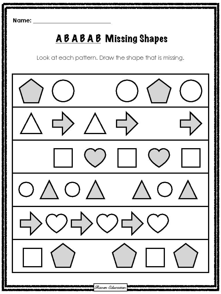 pattern worksheets for preschool