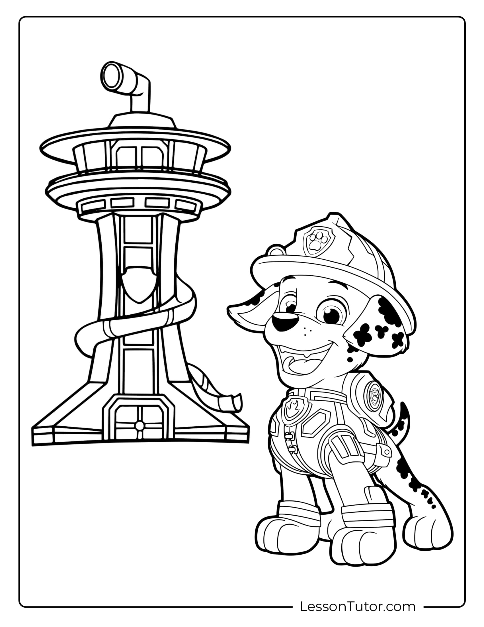Paw Patrol Marshall Coloring Pages Lesson Tutor