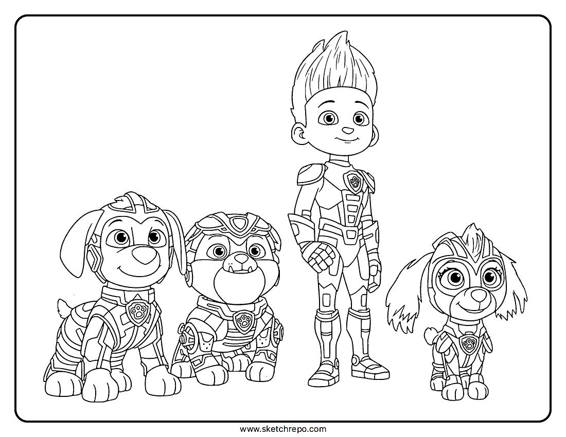 mighty pups coloring pages