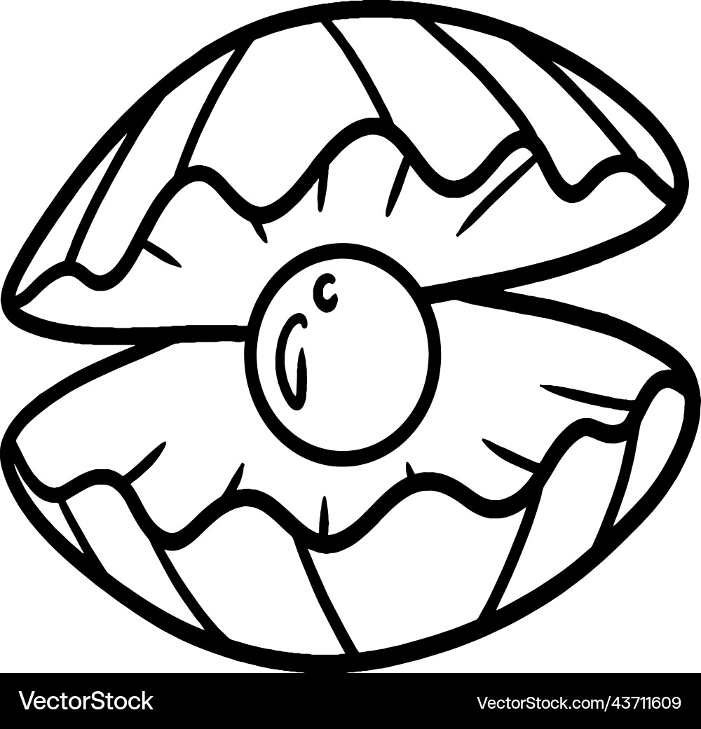 Pearl In Sea Shell Isolated Coloring Page For Kids Royalty Free Vector VectorStock Pearl In Sea Shell Isolated Coloring Page For Kids Royalty Free Vector VectorStock