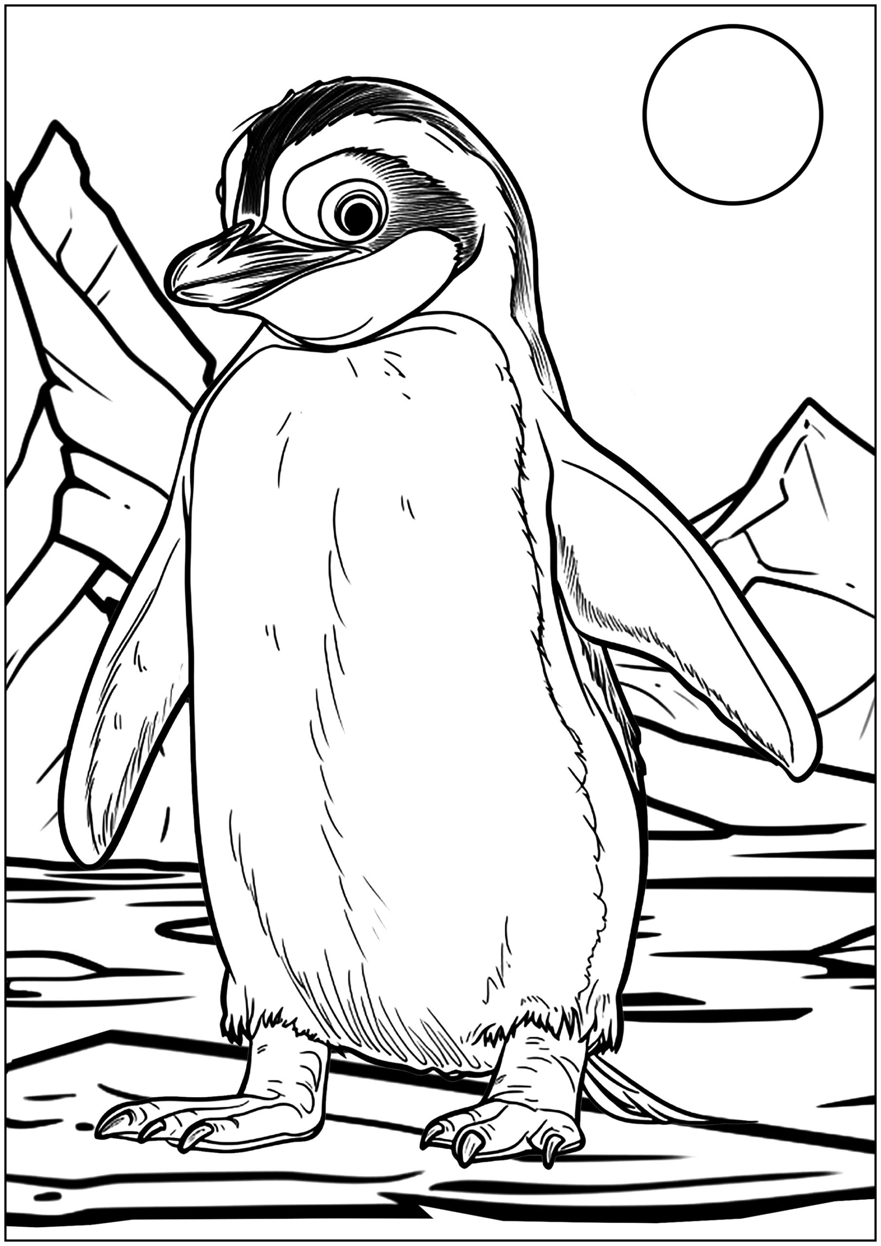 penguin coloring page