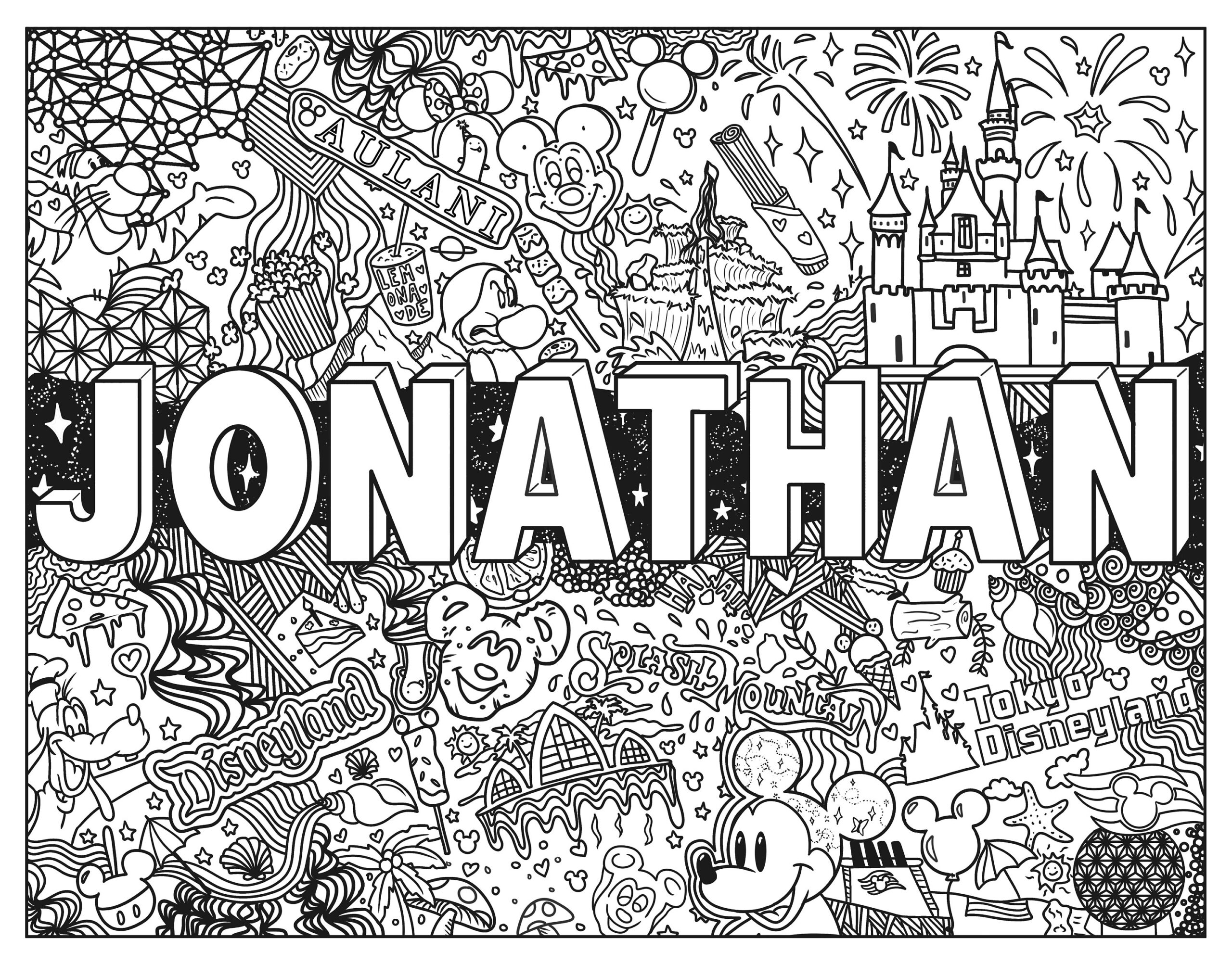 name coloring pages