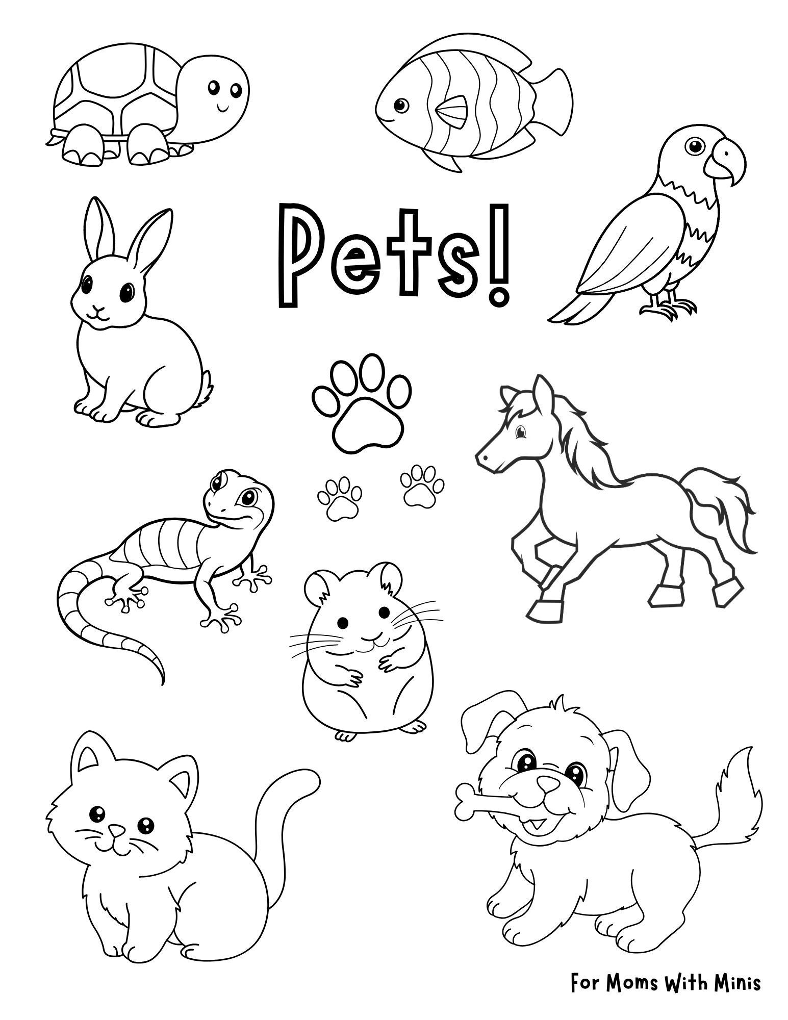 Pets Coloring Page