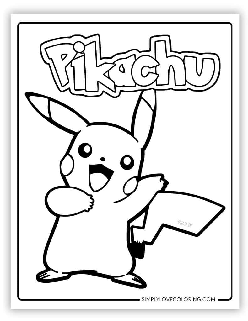 pikachu color page pikachu color page