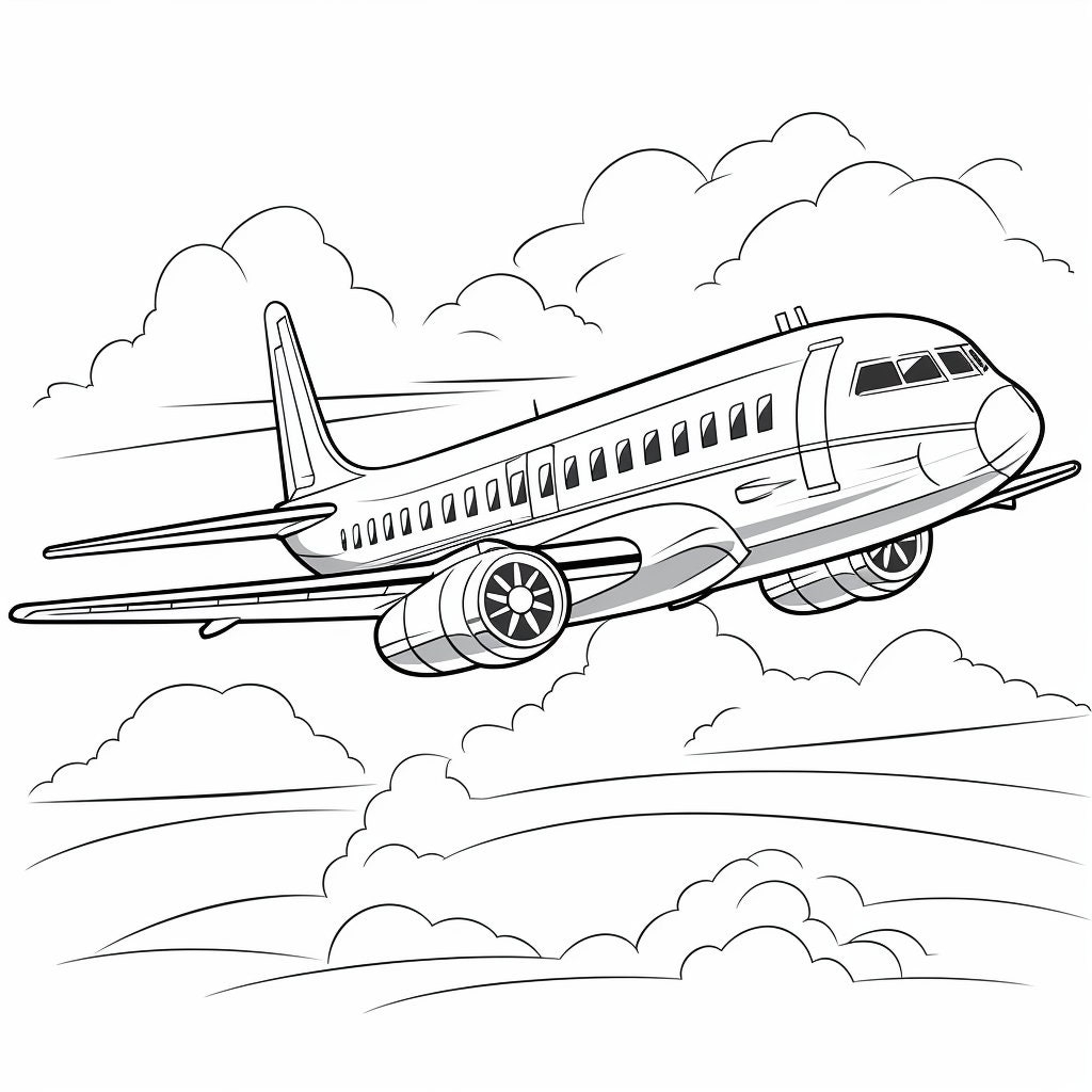 Plane Coloring Book 20 Printable Airplane Pages digital Download Etsy