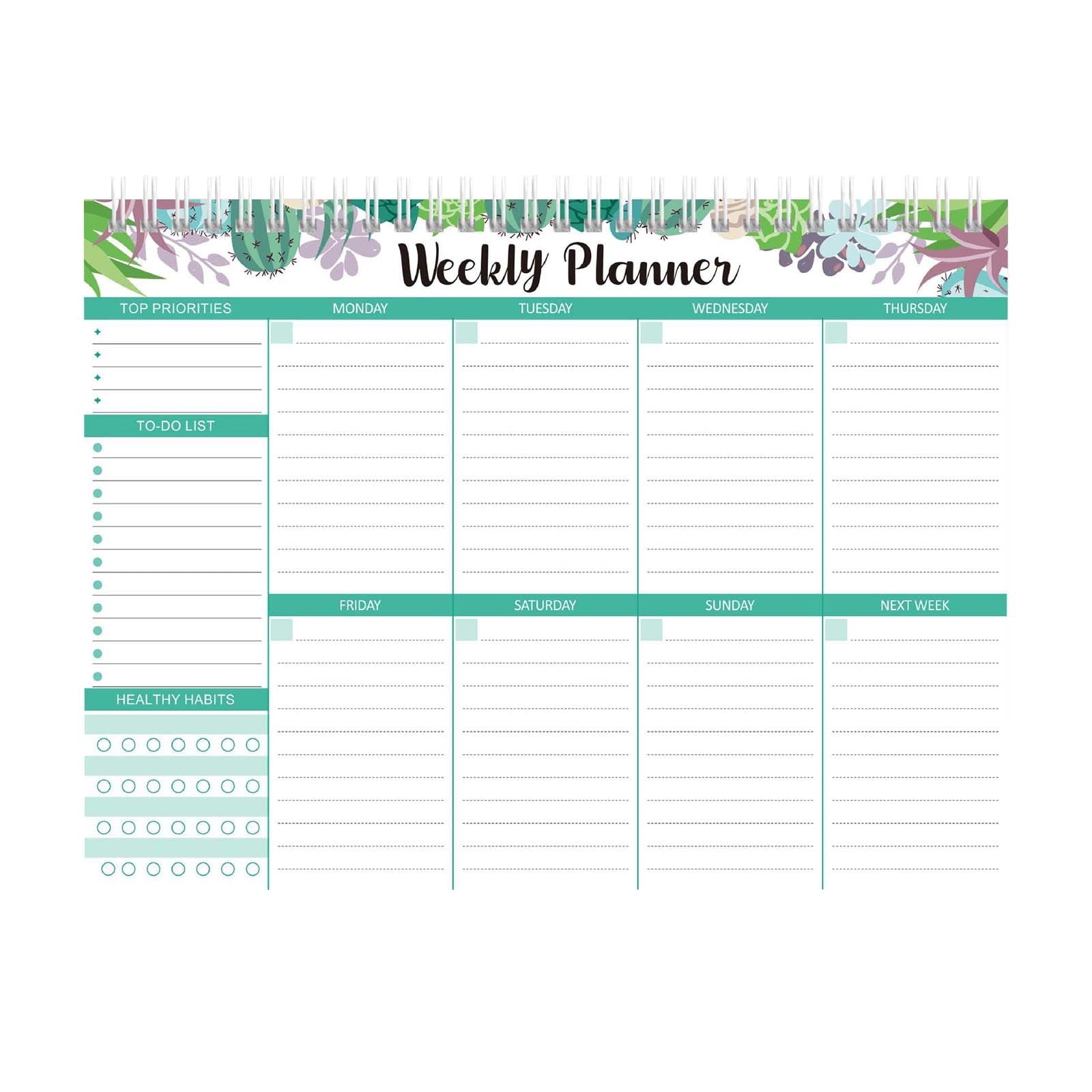 weekly to do list notepad
