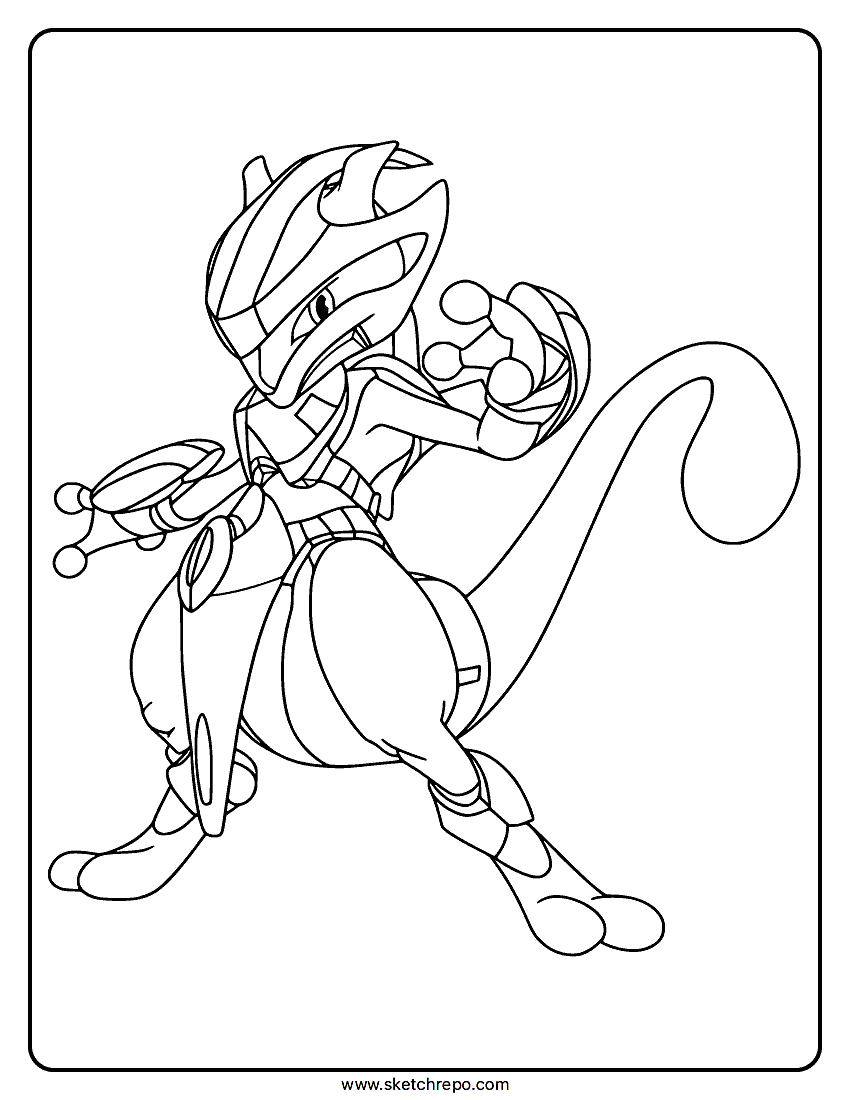 Pokemon Mewtwo Returns Coloring Sheet Sketch Repo
