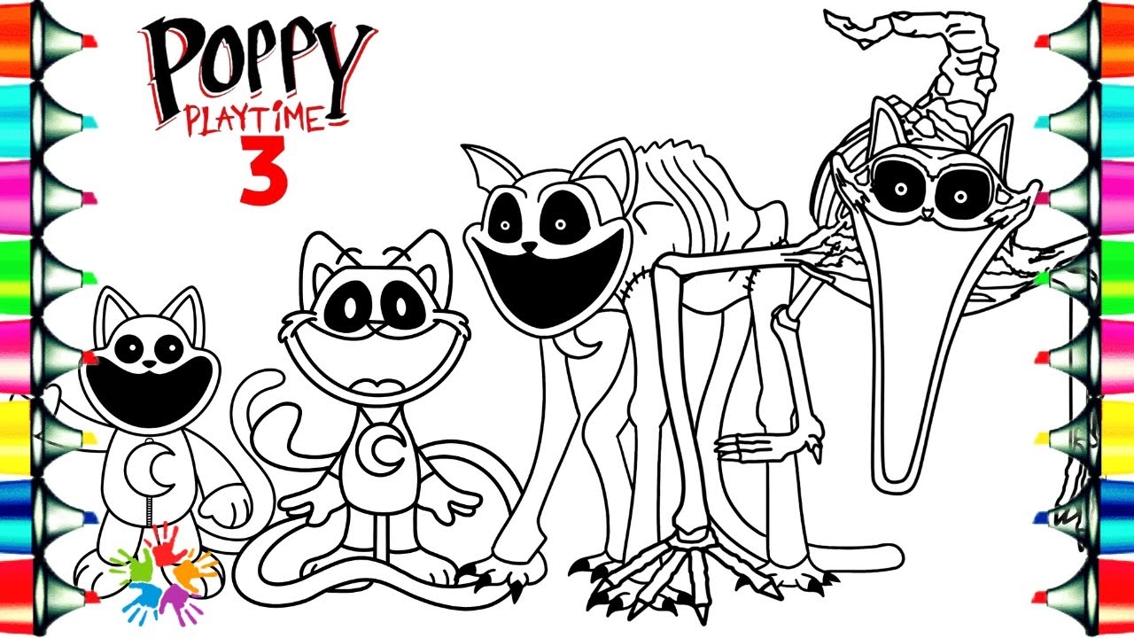 Poppy Playtime 3 New Coloring Pages Evolution Of Catnap NCS Music YouTube