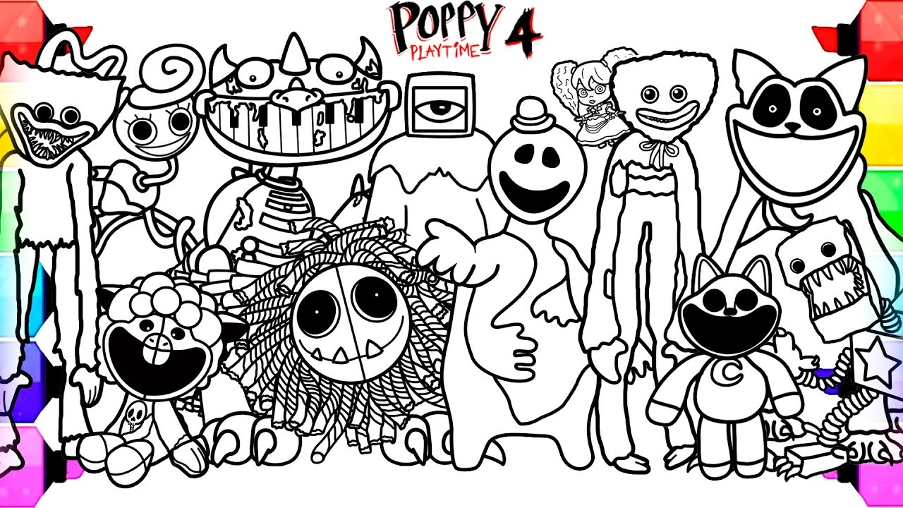 Poppy Playtime Chapter 4 New Big Coloring Pages How To Color All New Bosses And Monsters YouTube