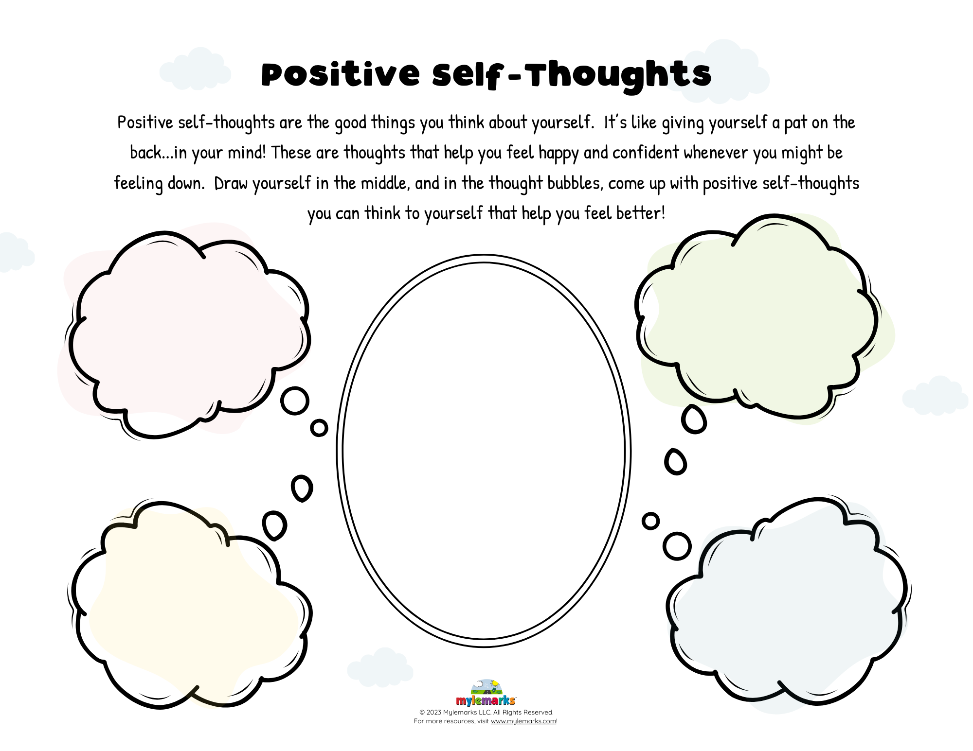 positive self talk worksheet