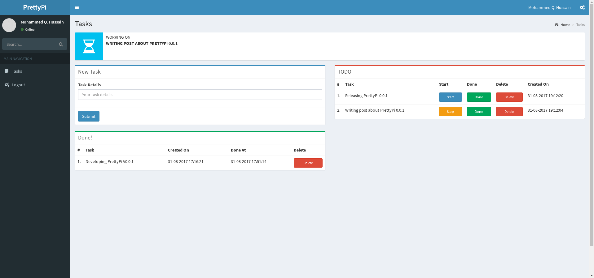 PrettyPi A TODO List For Raspberry Touchscreen With Web Interface
