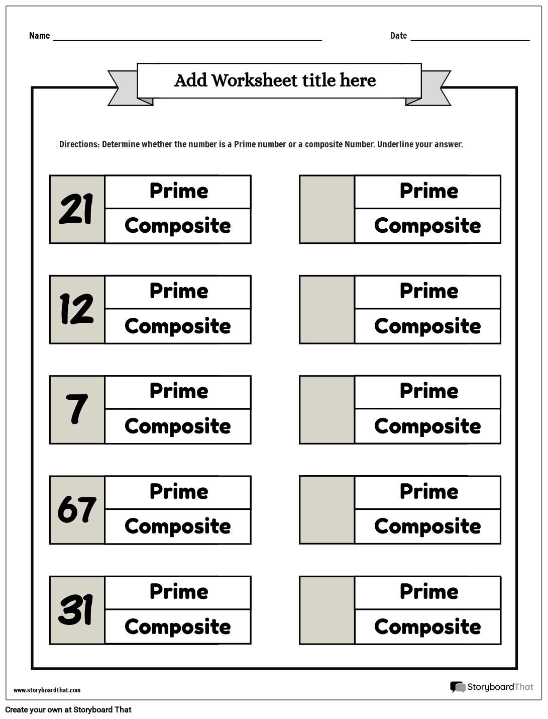 prime and composite numbers worksheets prime and composite numbers worksheets