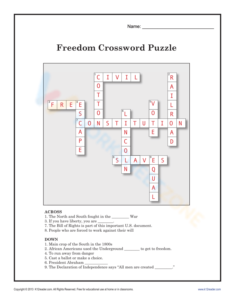 eighth grade crossword clue