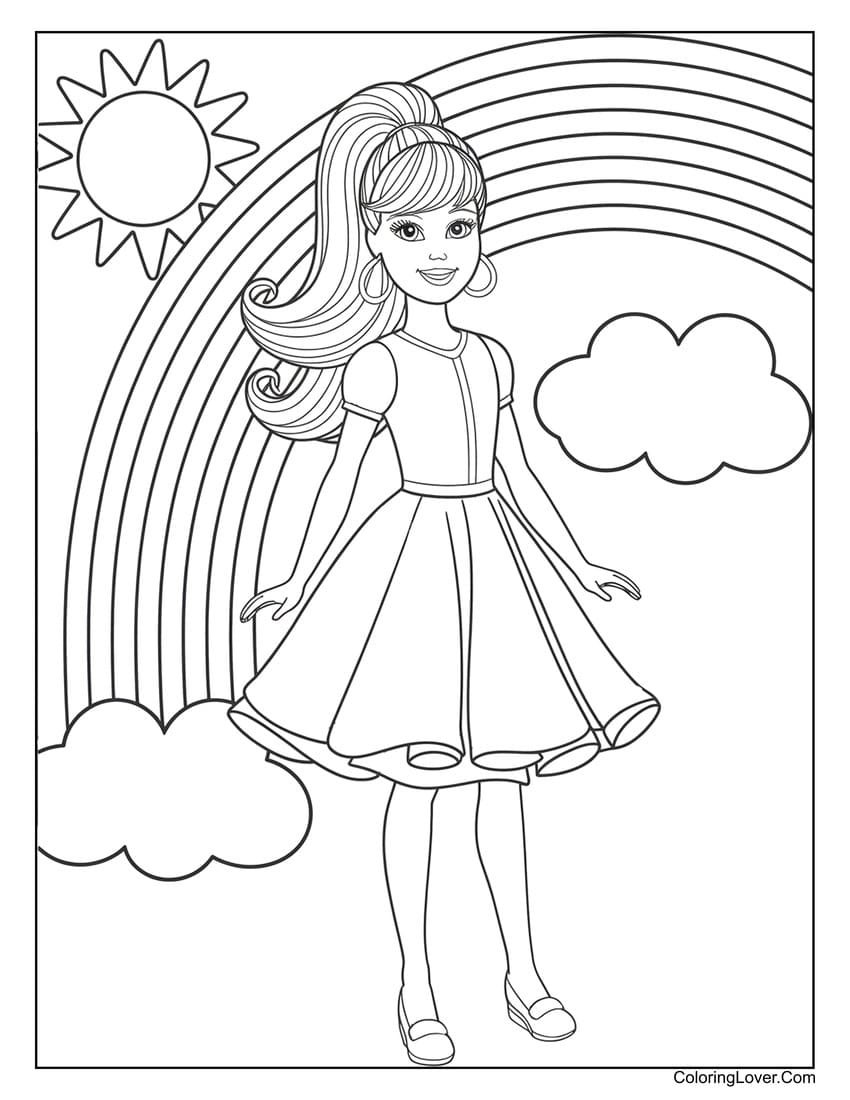 Printable Barbie Kids Barbie Coloring Pictures For Kids Printable Barbie Coloring Games