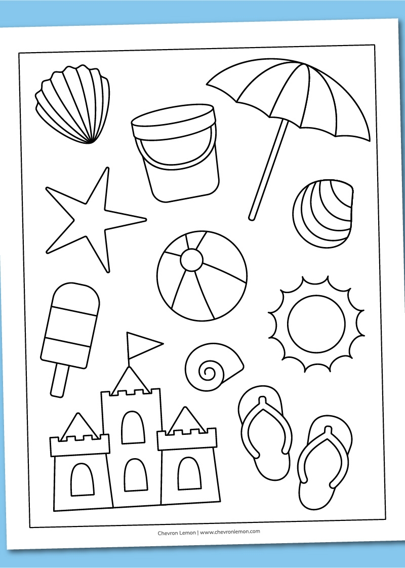 beach coloring page
