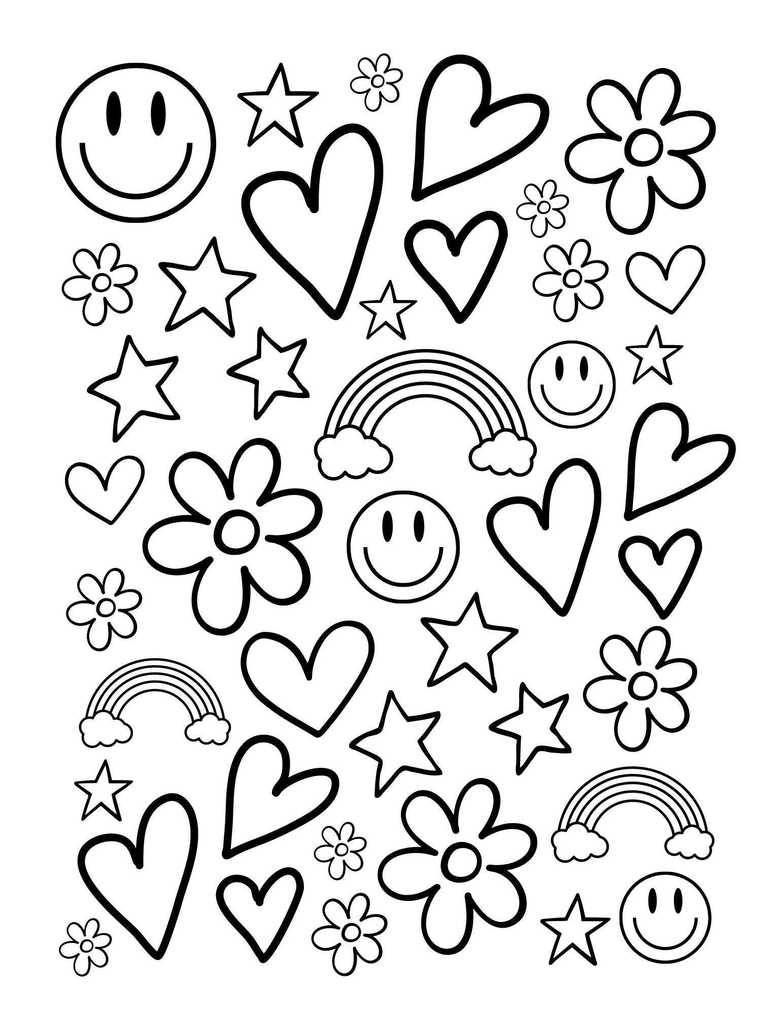 Printable Coloring Page Fun Simple Cute Adults Teens Kids 1296 Heart Coloring Pages Easy Coloring Pages Printable Coloring Pages