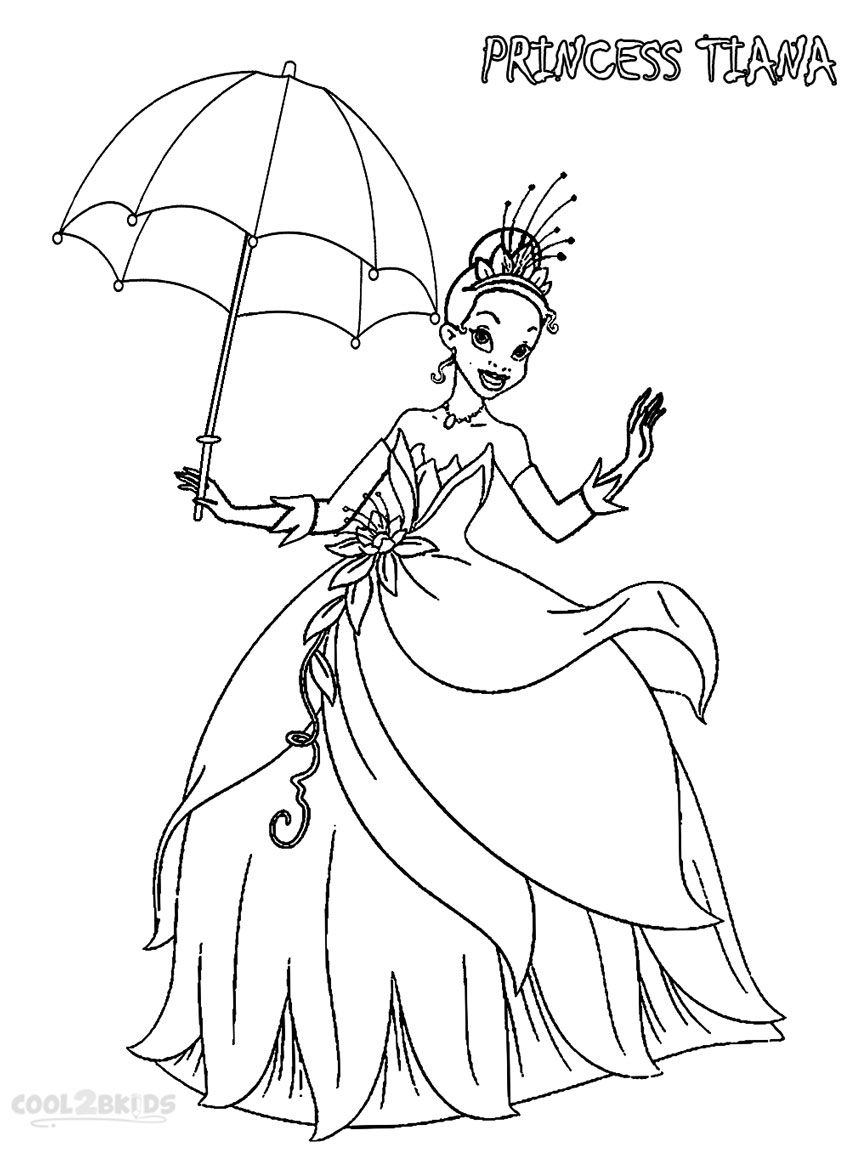 tiana coloring pages