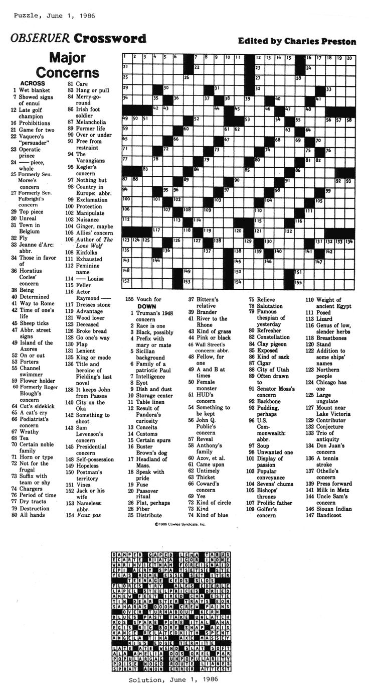Printable Crossword Puzzles By Eugene Sheffer