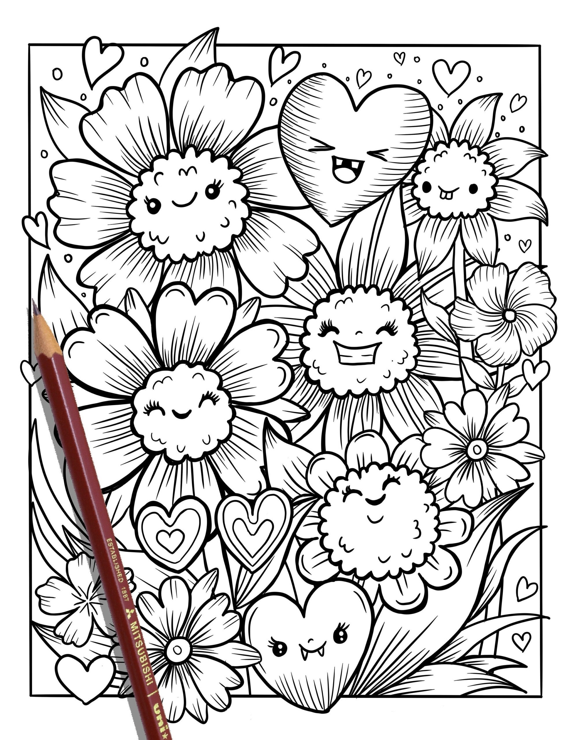 PRINTABLE Cute Flowers Coloring Page Hand drawn Coloring Sheet Flowers Doodles Coloring Page Kids Coloring Page Adult Coloring Etsy PRINTABLE Cute Flowers Coloring Page Hand drawn Coloring Sheet Flowers Doodles Coloring Page Kids Coloring Page Adult Coloring Etsy