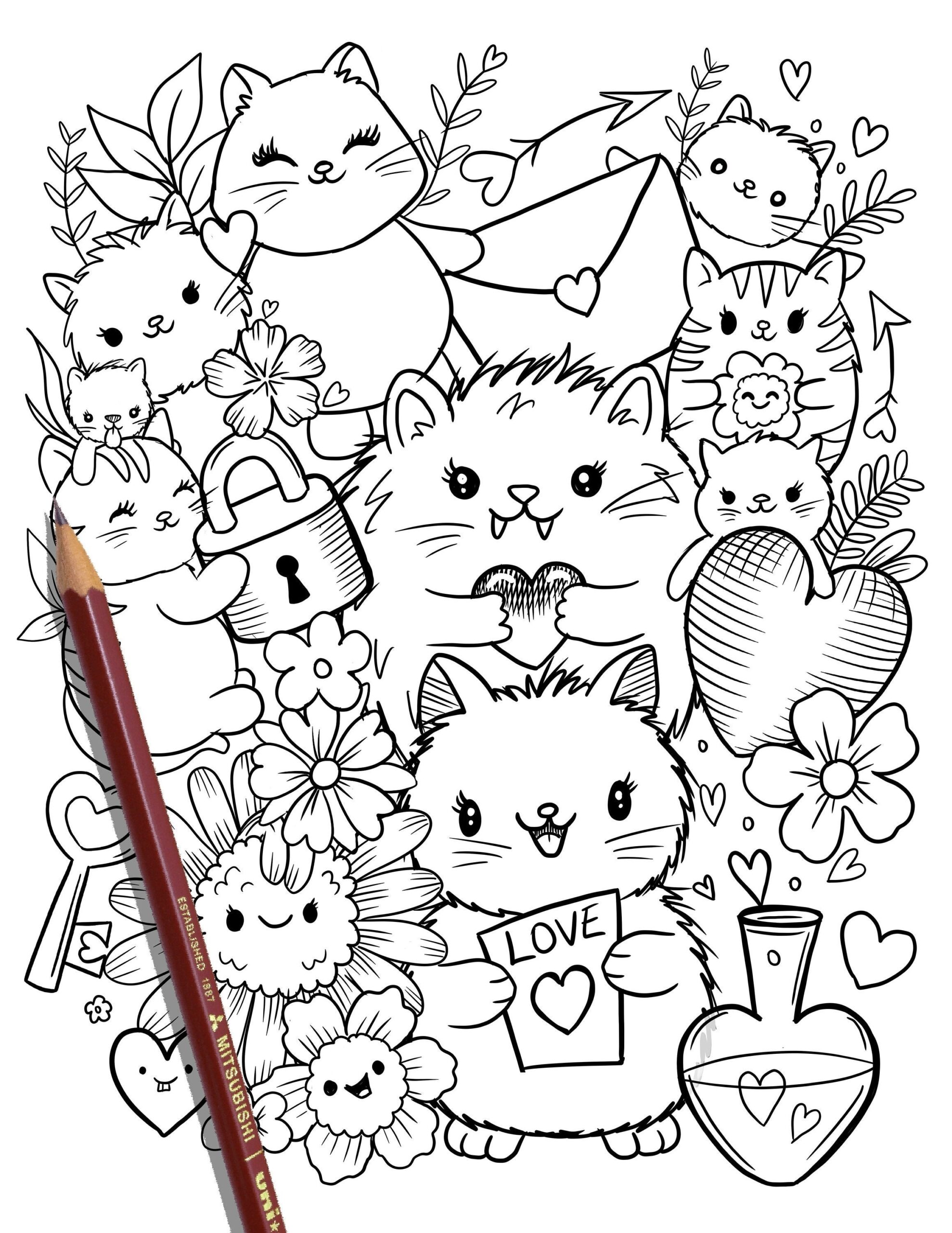 PRINTABLE Cute Kitty Cats Coloring Page Hand drawn Coloring Sheet Cat Doodles Coloring Page Kids Coloring Page Adult Coloring Etsy Israel PRINTABLE Cute Kitty Cats Coloring Page Hand drawn Coloring Sheet Cat Doodles Coloring Page Kids Coloring Page Adult Coloring Etsy Israel