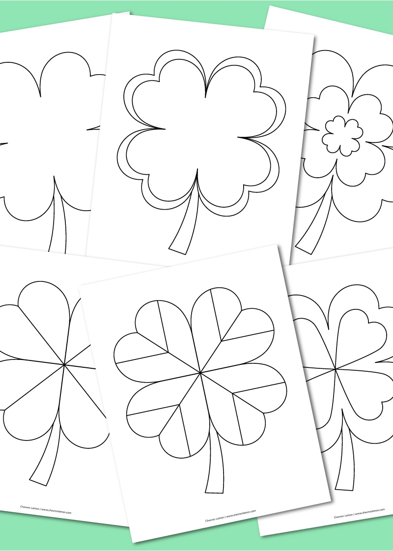 Printable Four leaf Clover Coloring Pages Chevron Lemon Printable Four leaf Clover Coloring Pages Chevron Lemon
