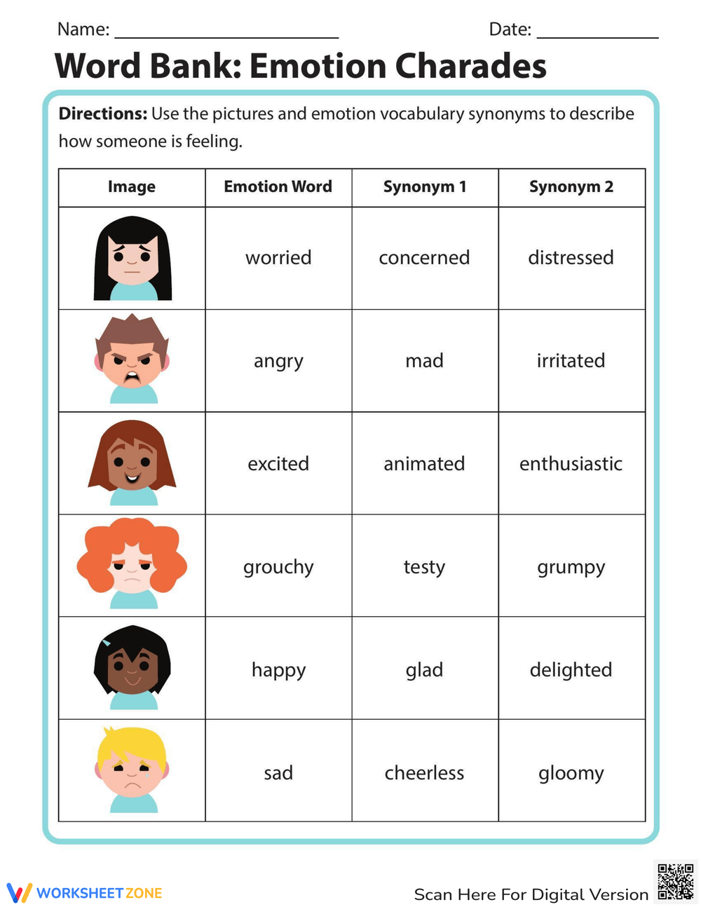 social emotional learning worksheets