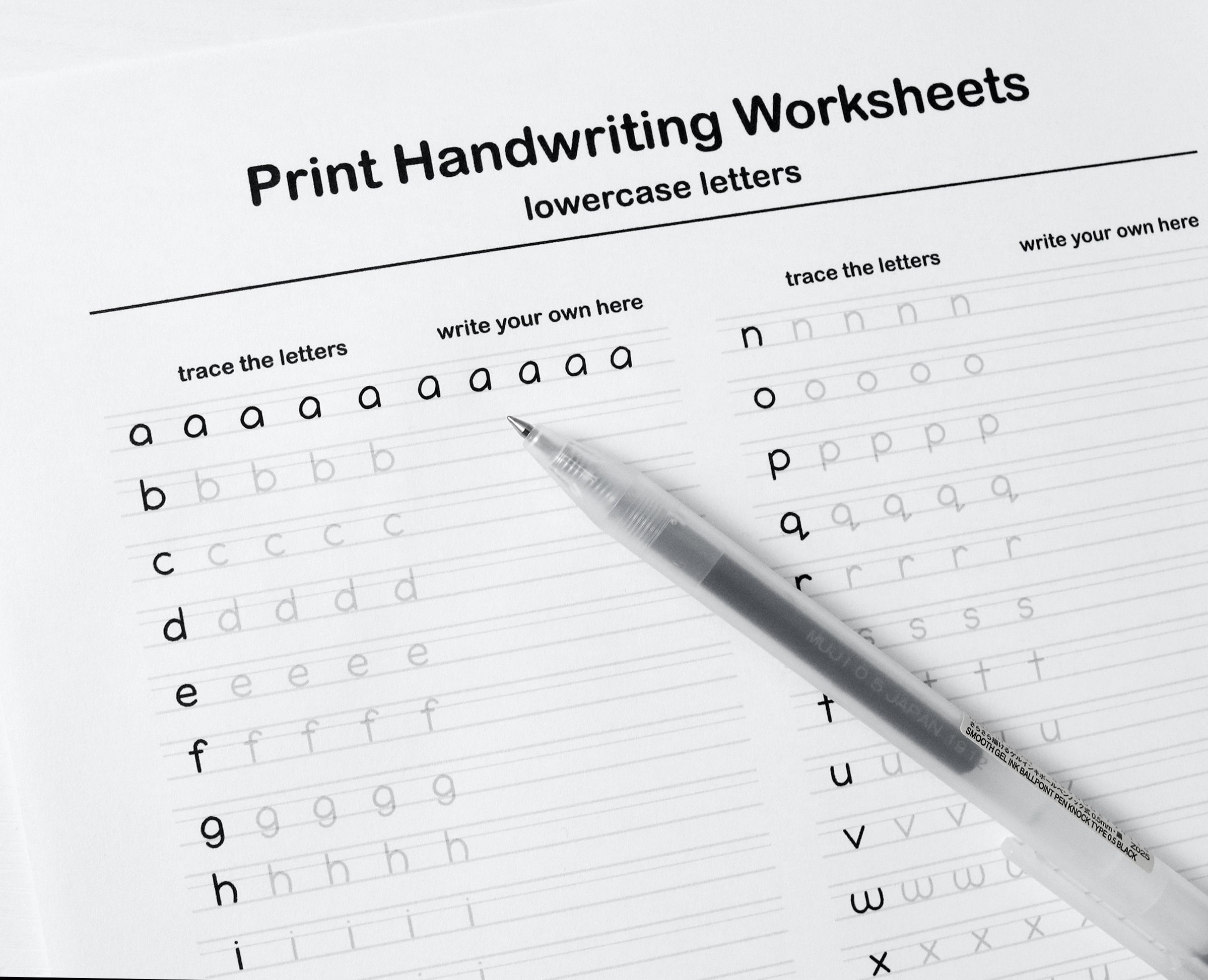 Printable Handwriting Worksheets 5 Pages letters Words And Sentences For Middle School Kids And Up Adults PDF File Only Etsy