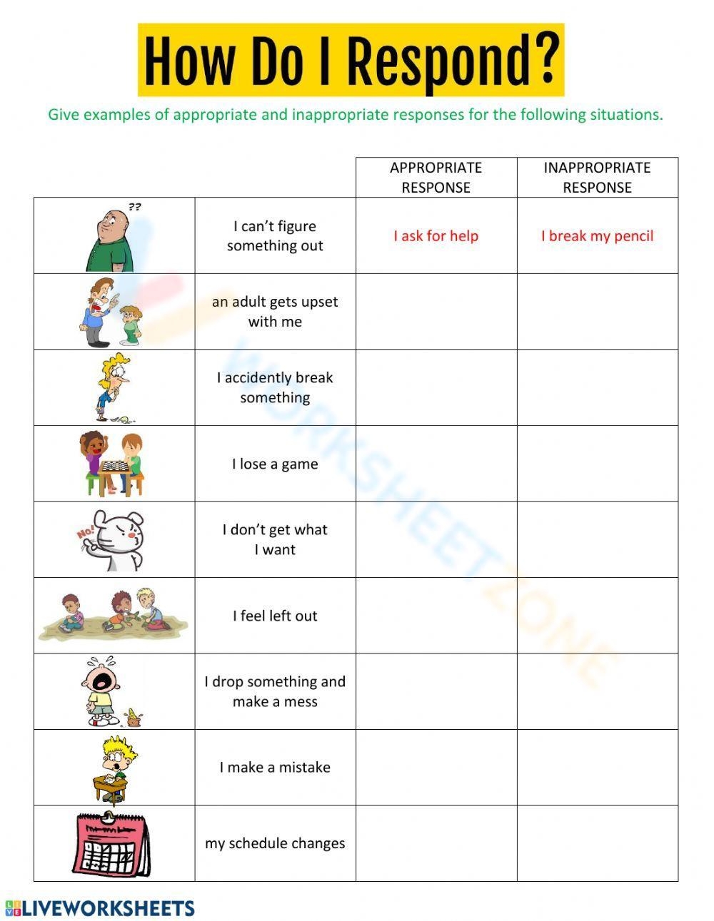 Printable Social Emotional Learning Worksheets