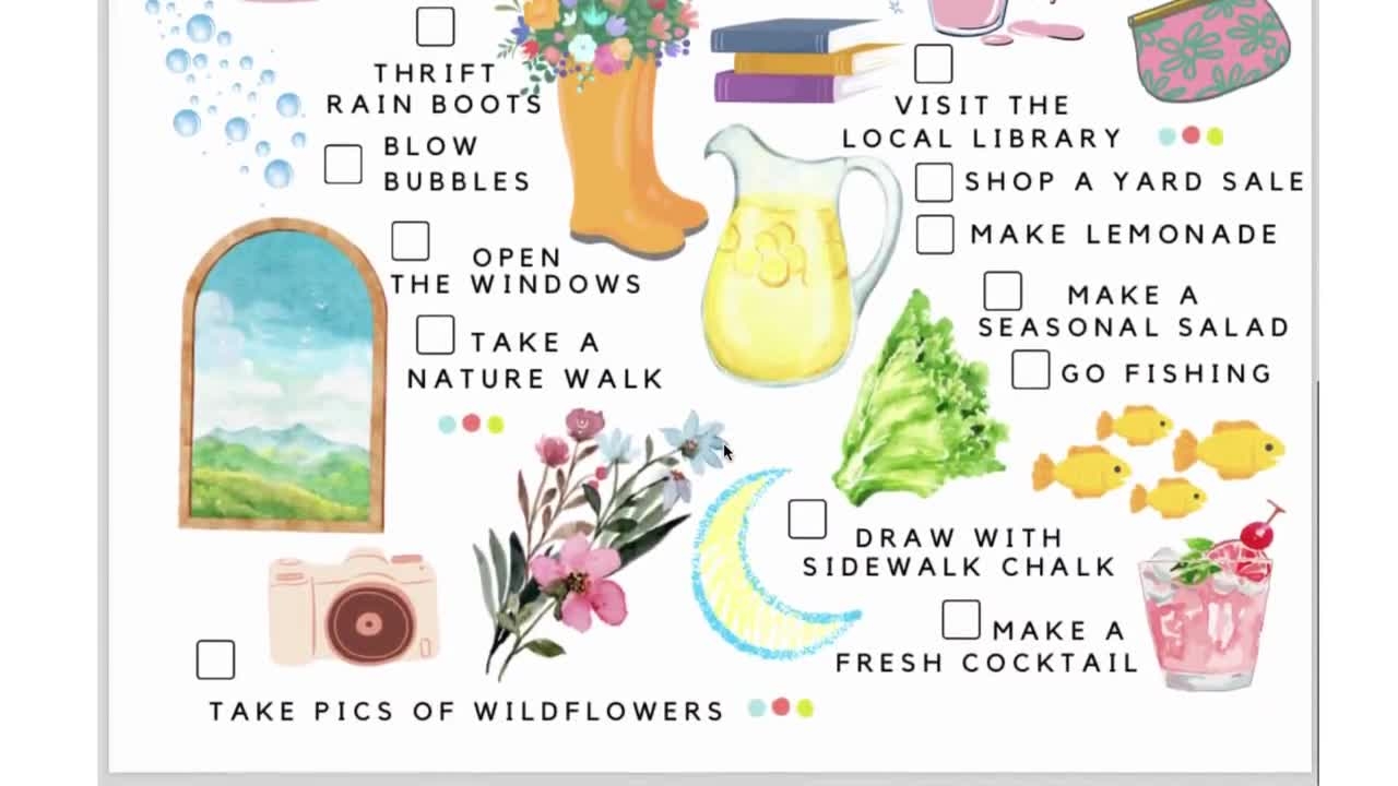 Printable Spring Bucket List Spring To do Checklist Etsy