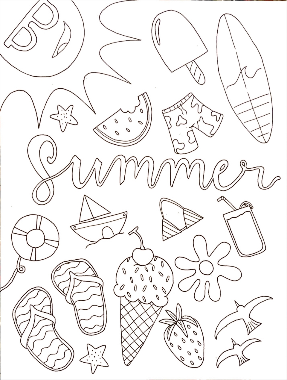 coloring pages printable summer