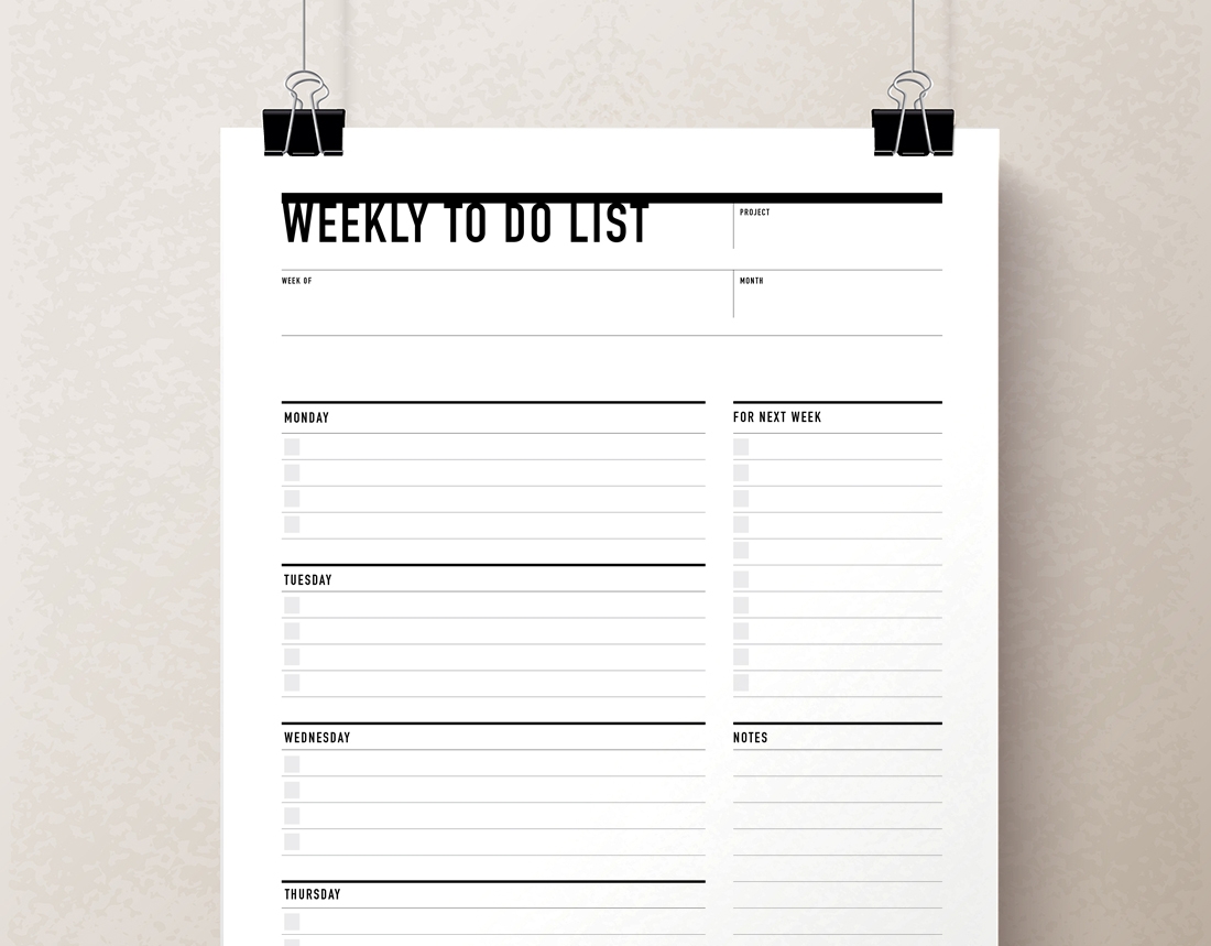 Printable Weekly To Do List Planner Rumble Design Store