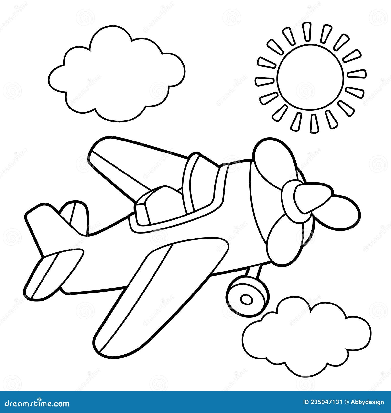 plane coloring pages