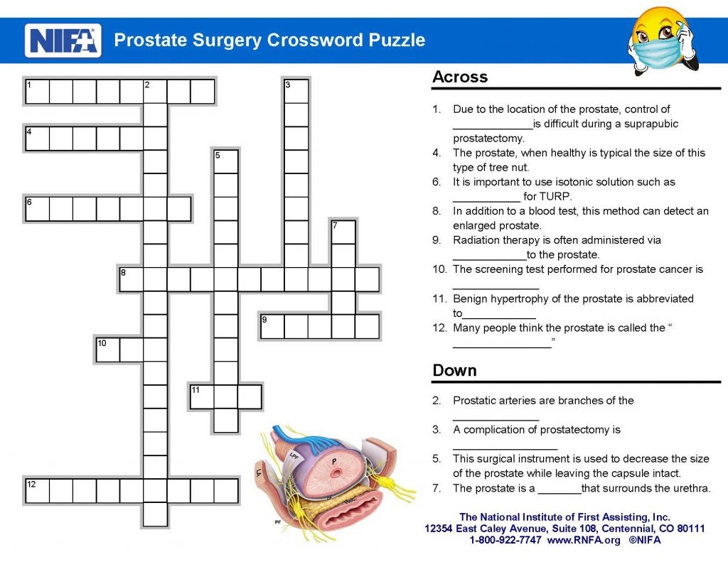 Prostate Surgery Crossword Clues September 2017 RNFA Prostate Surgery Crossword Clues September 2017 RNFA