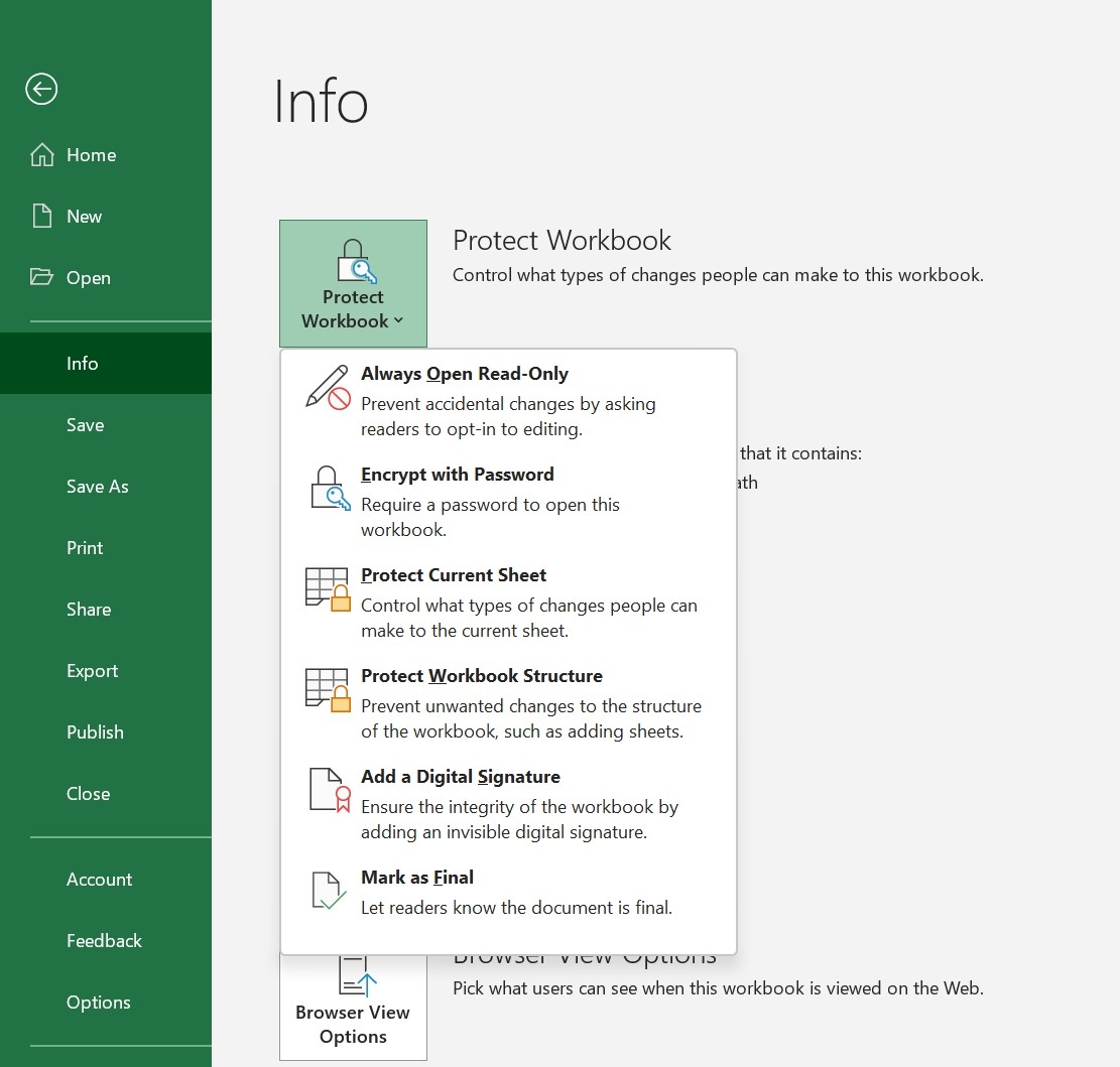 password protect excel worksheet