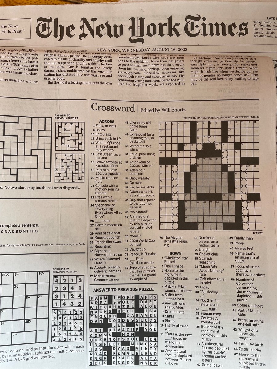 Proud That nytimes Has Published My crossword Today To Mark India s IndependenceDay2023 The Special Theme Of The Puzzle Is TajMahal Symbol Of Bringing India US Closer With Crosswords NYTGames IndianEmbassyUS USAndMumbai narendramodi PMOIndia Proud That nytimes Has Published My crossword Today To Mark India s IndependenceDay2023 The Special Theme Of The Puzzle Is TajMahal Symbol Of Bringing India US Closer With Crosswords NYTGames IndianEmbassyUS USAndMumbai narendramodi PMOIndia