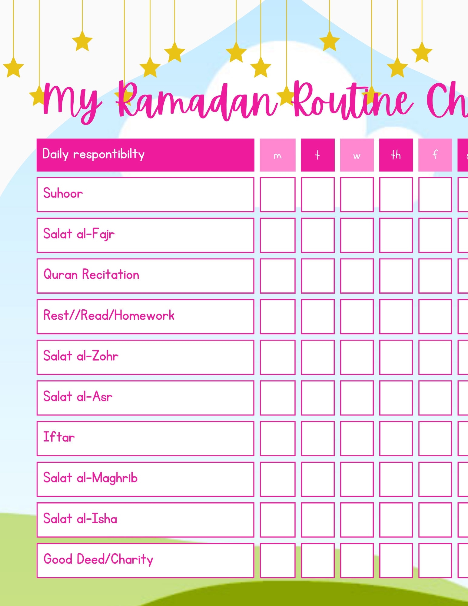 checklist ramadan to do list