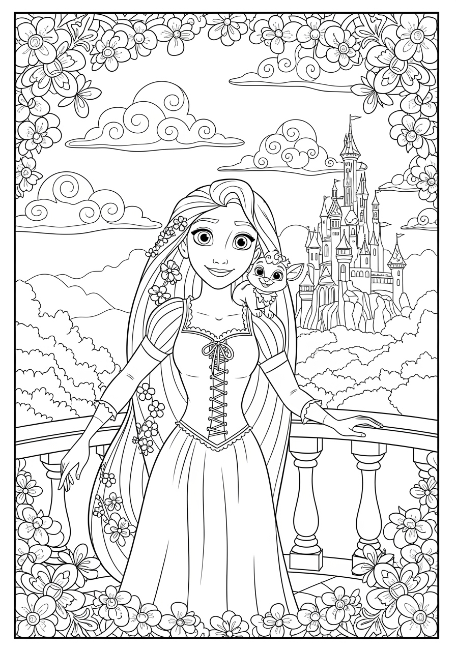 princess rapunzel coloring pages
