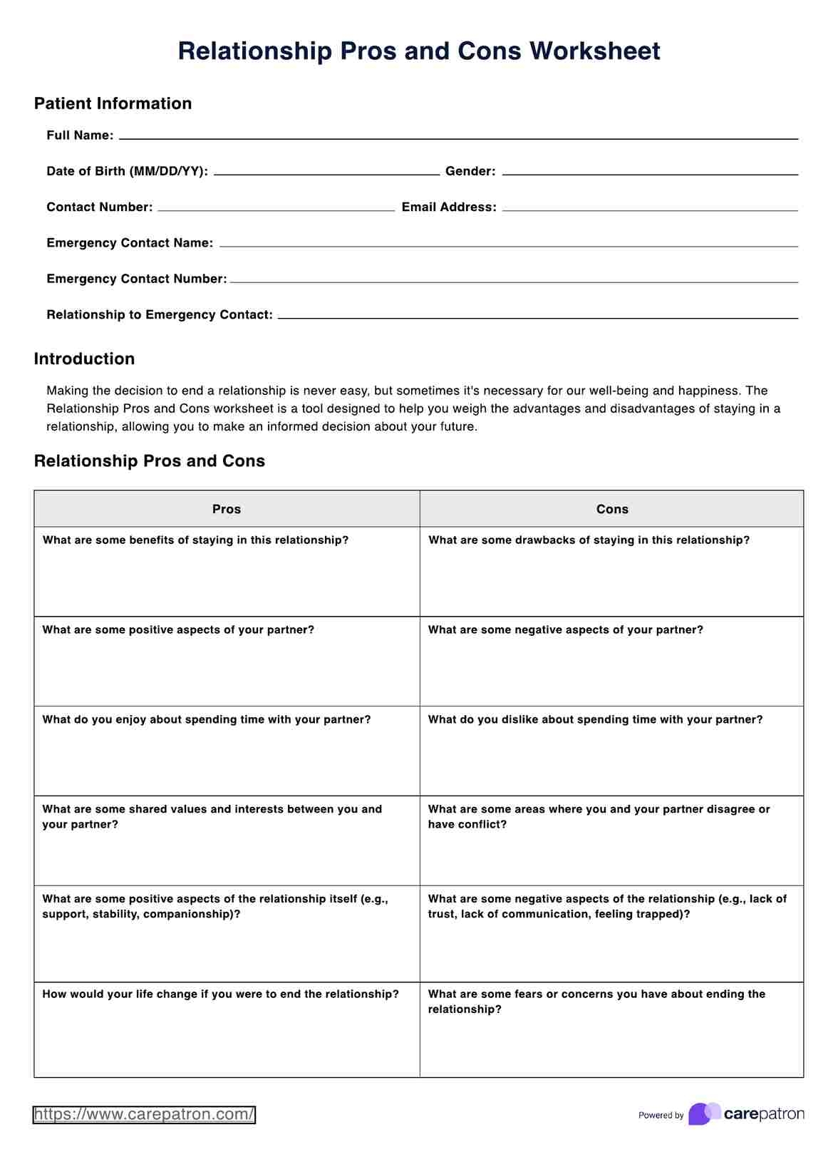 compromising worksheet for couples therapy