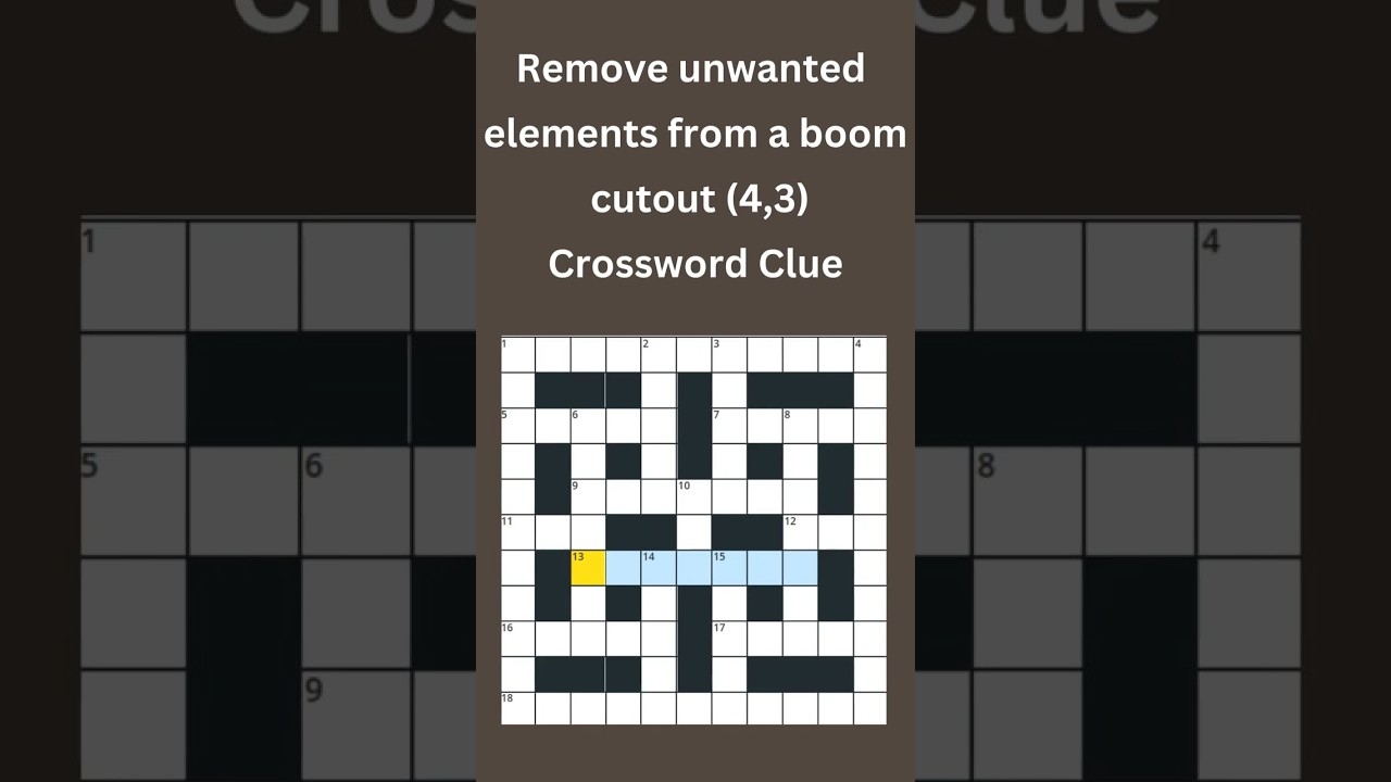 Remove Unwanted Elements From 4 3 Crossword Clue crossword crosswordpuzzles YouTube