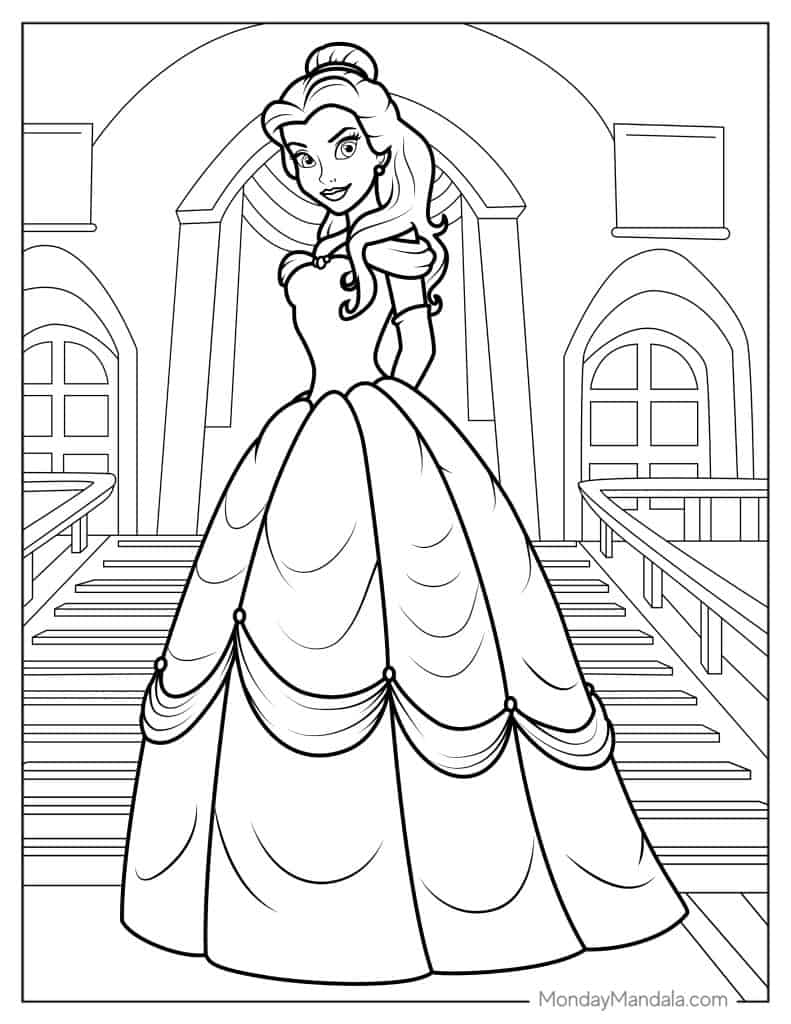 belle coloring page