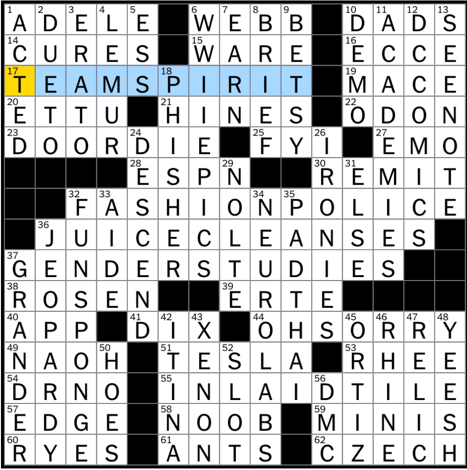 Rex Parker Does The NYT Crossword Puzzle Astaire With Steps SAT 7 27 18 Virginia Senator Jim My Two 80s Sitcom Cheryl Curb Your Enthusiasm Punk Rock Teenagers And Rex Parker Does The NYT Crossword Puzzle Astaire With Steps SAT 7 27 18 Virginia Senator Jim My Two 80s Sitcom Cheryl Curb Your Enthusiasm Punk Rock Teenagers And